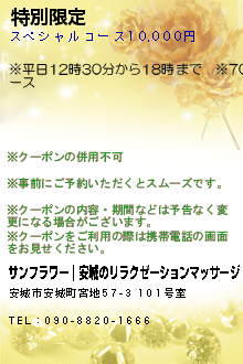 特別限定のクーポン携帯
